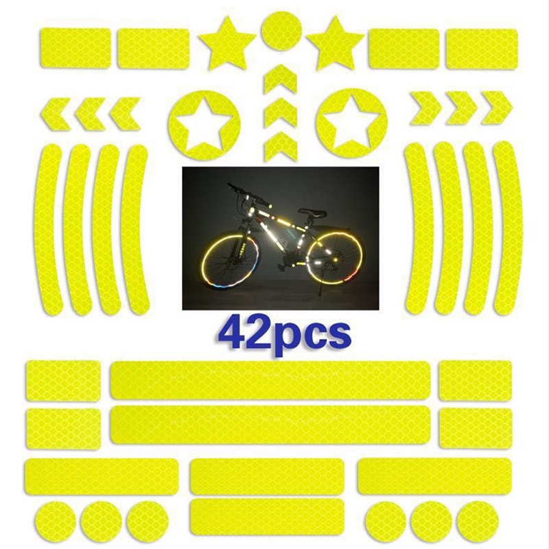 Spoke Reflector Set - 42 unids/set pegatinas reflectantes autoadhesivas cinta