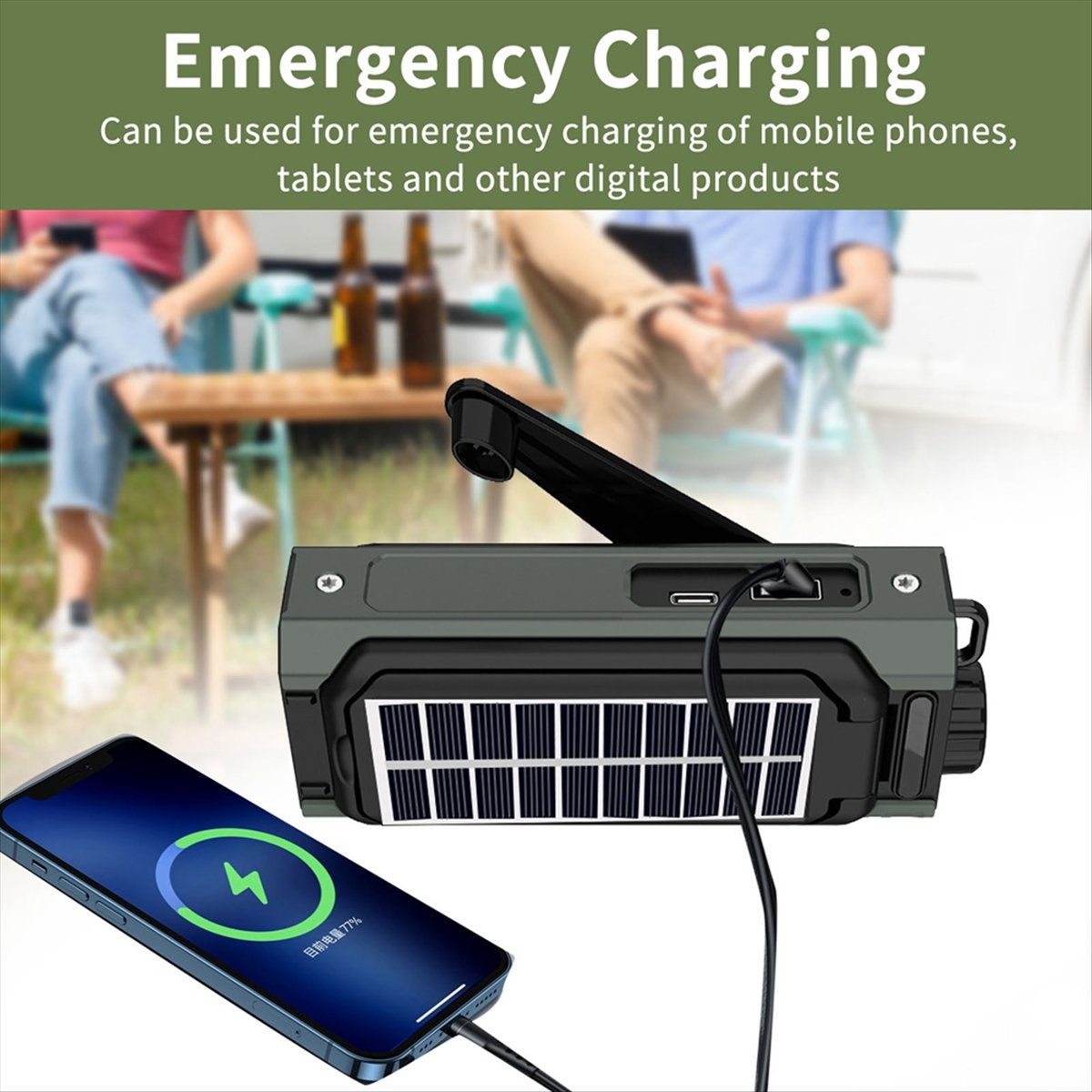 Usb Charger Dynamo - Radio Solar Portátil A26Z, Radio de