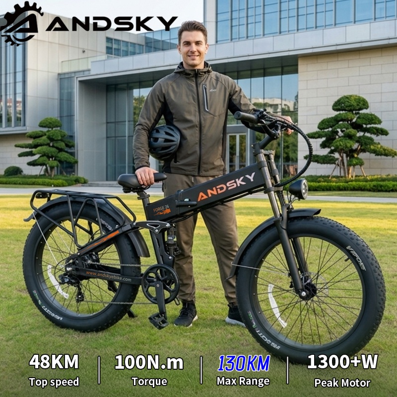 Commuting On Mountain Bike - Bicicleta Eléctrica Plegable ANDSKY Forge 26
