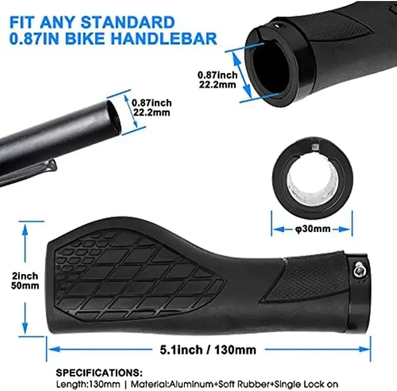 Puños de Bicicleta de Goma de  - Commuting On Mountain Bike reseña y precio